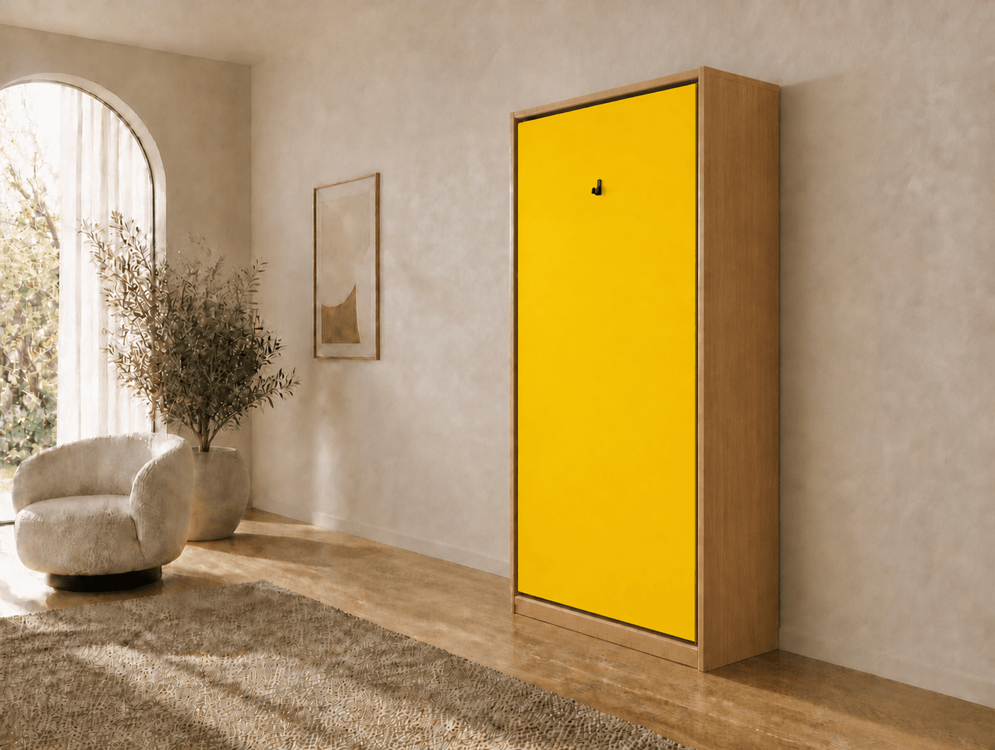80×200 verticaal opklapbed – Geel RAL 1023