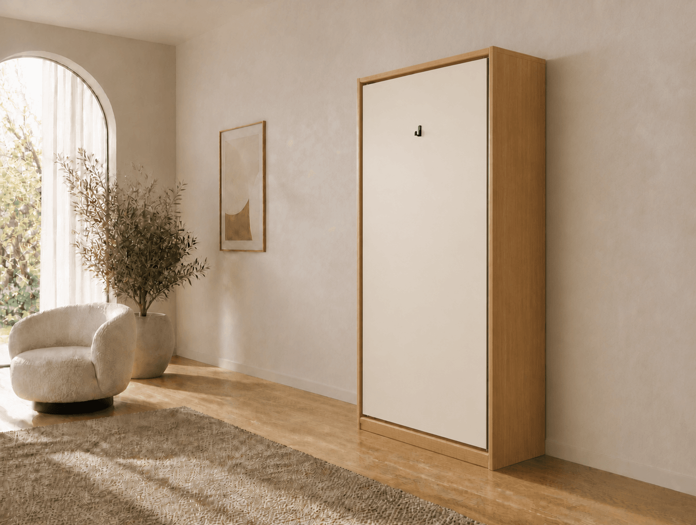 80×200 verticaal opklapbed – Ivoor RAL 1015